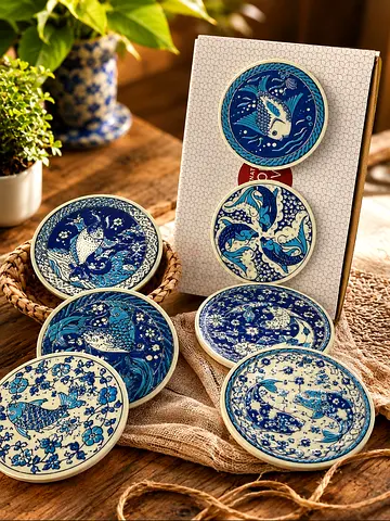 Round Printed Ceramic Coaster