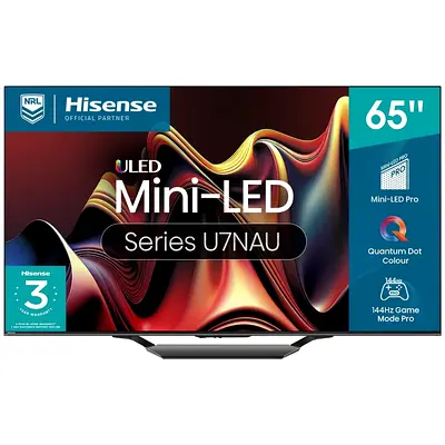 Hisense 65 inch Smart ULED Mini LED TV - 4K - 144Hz, 65U7NAU