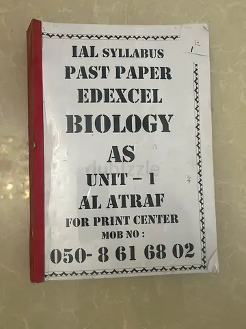 IAL Syllabus Past Papers - Edexcel Biology AS Unit 1 (Bound)