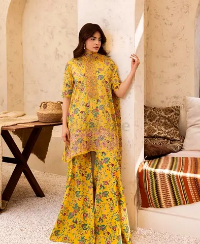 beautiful brenish brand embroidered 3 piece all over print with chiffon embroidered cutwork duppata