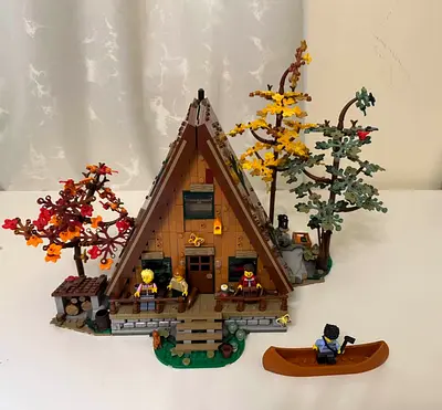 LEGO Ideas A-Frame Cabin 21338 – Complete Set + Minifigures + Manuals
