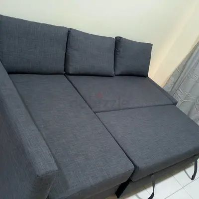 Modern Grey Pull Out Sofa Bed with storage