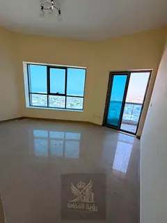Two-bedroom apartment with living room for annual rent in Al Khan, featuring an open view, 2 bathroo