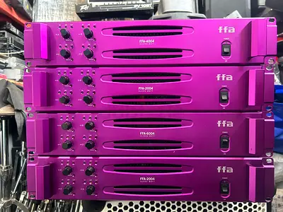 Set of 4 Purple Rackmount Power Amplifiers (Professional Audio)
