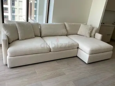 Crate&Barrel Lounge Deep L shape sofa beige