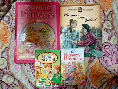 Used children's illustrated story books (fairytales, princesses, Romeo and Juliet)