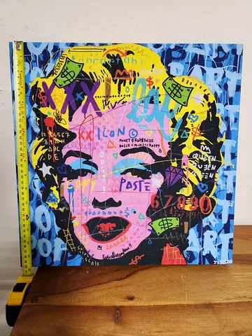 Limited Edition Jisbar Pop Art Canvas - "MM Blue" (021/250)