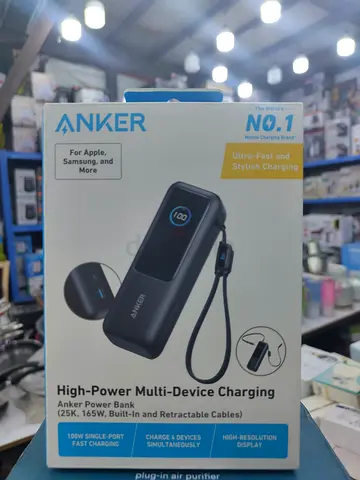 Anker 165W Power Bank 25000mAh with Retractable Cable