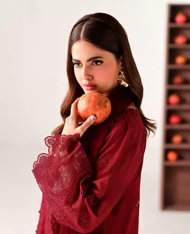 Maroon Embroidered unstiched fully loaded embroidered ramsha brand embroidered chiffon duppata