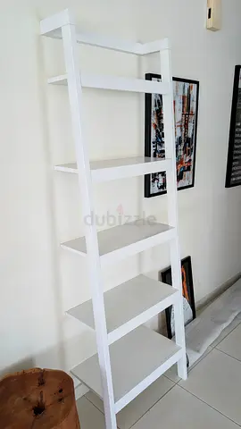 White 5-Tier Leaning Ladder Shelf - Crate & Barrel Sawyer White
