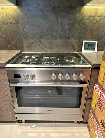 Bosch Series 8 Dual Fuel Range Cooker 90cm, Stainless Steel, HSB738357M