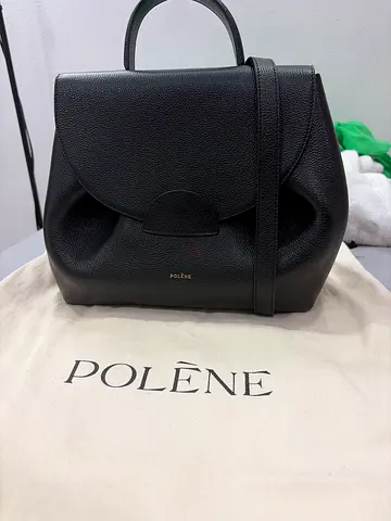 Polène Numero Un Black Leather Handbag - Small/Medium Tote with Dust Bag
