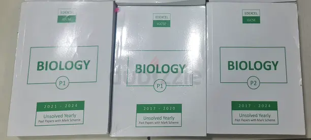 Set of 3 Edexcel IGCSE Biology Unsolved Yearly Past Paper Booklets (P1 & P2)