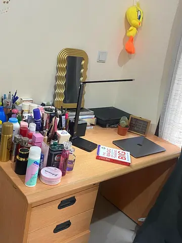 Wooden Study Desk with Drawers — Good Condition