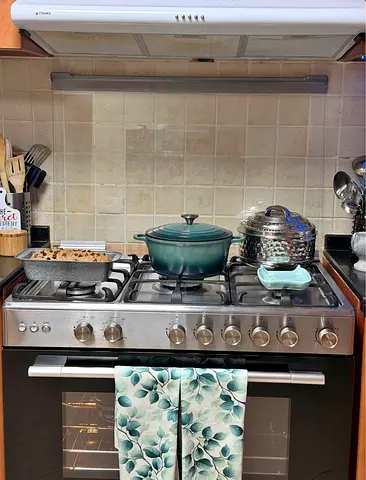 Midea 5 Burners Gas Cooker CME9060-C Silver 90x60cm