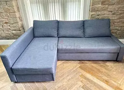 Blue L-Shaped Sectional Sofa