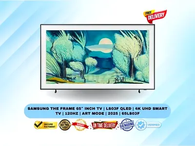 Samsung The Frame 65″ Inch TV | LS03F QLED | 4K UHD Smart TV | 120Hz | Art Mode | 2025 | 65LS03F