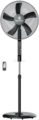 Westpoint Remote Pedestal Fan - Adjustable Height, Oscillating, Black