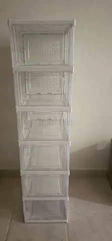 6-Drawer Clear Plastic Storage Tower - Slim Organizer - Shoe Rack