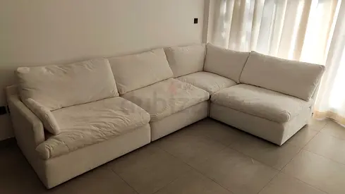 Still brand new home centre white cloud sofa