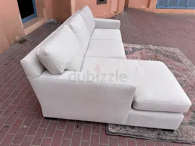 Crate&Barrel/axis feather 🪶 filled L Shape Sofa Beige