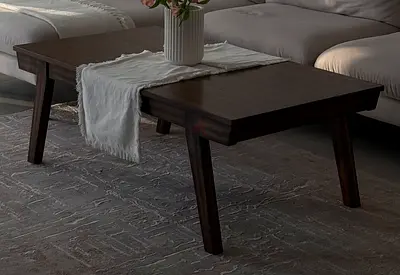 Dark Wood Mid-Century Coffee Table - Solid Look, Good Condition