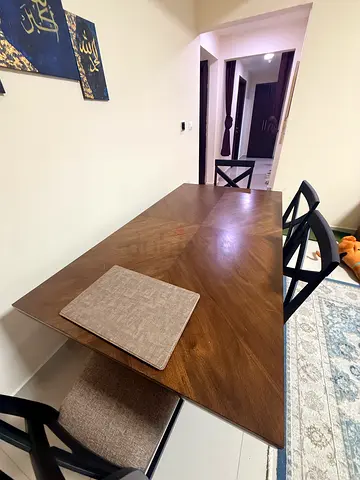 Wooden Dining Table with 4 chairs and 1 bench- Excellent Condition