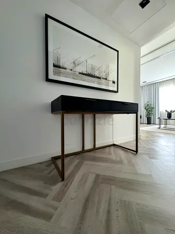 Crate & Barrel Black & Gold Desk / Dressing Table – AED 450
