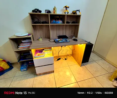 Study table, book shelves and chair