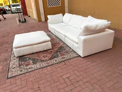 Modular marina home Feather filled sofa with footstool