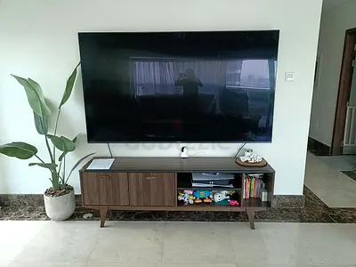 Modern Wooden TV Console with Storage