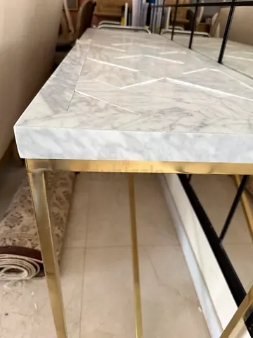 Marble Top Console Table with Gold Base – AED 1,200