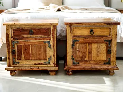 Solid Wood Nightstands Set of 2