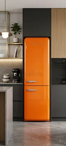 SMEG Retro Refrigerator – Vibrant Orange Finish | Iconic Italian Design