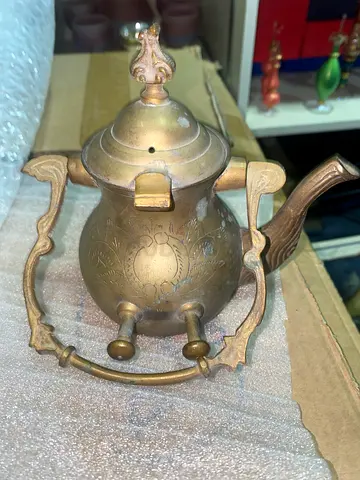 Antique brass pot 14cm height