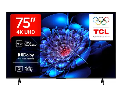 TCL 75P6K-UK 75" 4K Ultra HD, HDR TV, Smart TV Powered by Google TV (Dolby Audio, Voice Control, com