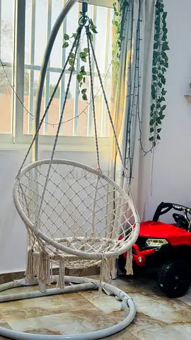 Comfortable Macrame Hanging Swing Chair with Stand