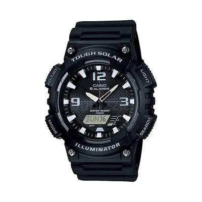 Casio AQ-S810W-1AVDF Tough Solar Analog-Digital Men's Watch – Black, Water Resistant