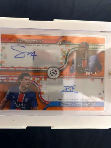Mayulu & Zaire emery Signed PSG Champions League Dual Autograph Card — /25