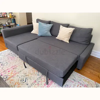 Grey Fabric Pull-out Sofa Bed