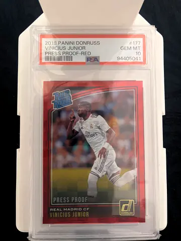 2018 Panini Donruss Vinicius Jr. Press Proof Red #177 GEM MINT PSA 10