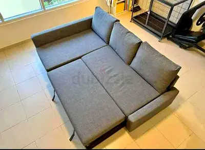 Grey L-shaped Sofa Bed - Good Condition