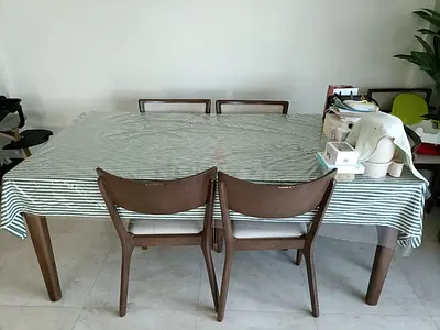 Wooden Dining Table with six Matching Chairs