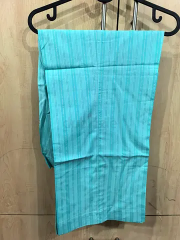 Light turquoise striped embroidered kurta khaadi 14 large with plain pant 14 size