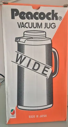 Peacock Vacuum Jug - Wide Mouth, Hot and cold. Made in Japan