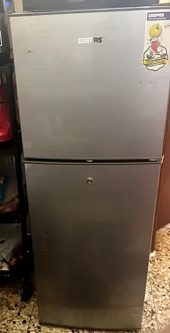 Geepas Double Door Refrigerator - Silver, Good Working Condition