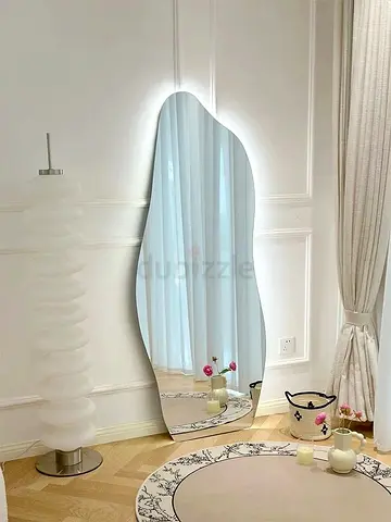 Full-Length Irregular LED Backlit Wall Mirror - Modern Organic Shape