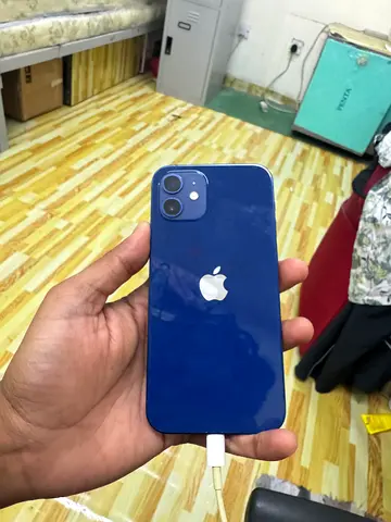 iPhone 12 Blue - Good Condition 256Gb Used Mobile With Only Data Cable