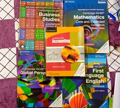 Set of Cambridge IGCSE Textbooks: Maths, BS, Accounting, Global perspective, English ,phy,bio,chem