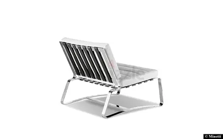 Minotti Italy Leather Chairs with Chrome base pair